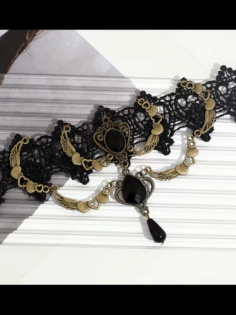 Black Lace Victorian Gothic Choker Necklace